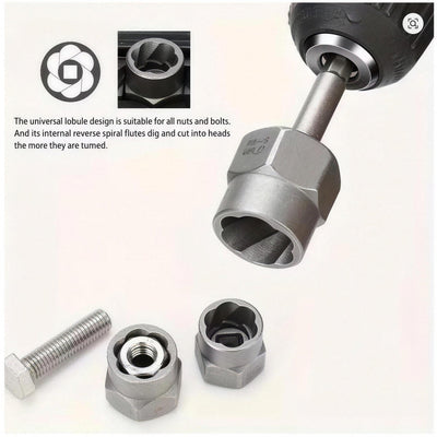 Gearvona 14PCS bolt and nut extractor socket set, thirteen sizes with 3/8 inch drive adapter